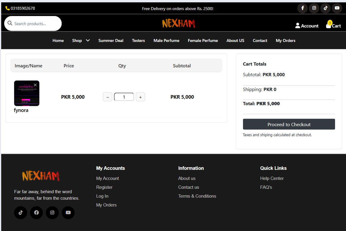 Perfume E-Commerce Website screen
